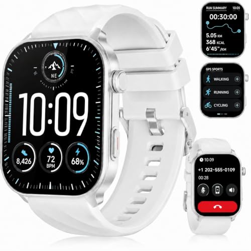 Smart Watches for Women, 2.01'' Fitness Watch(Bluetooth Calls), Silver Gray