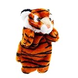 Handpuppe Tiger – Plüsch 100g Orange | Weiche Tiger-Handpuppe für Kinder | Interaktives Geschichtenerzählen und Rollenspiel-Plüschspielzeug zum Geschichtenerzählen und Rollenspielen