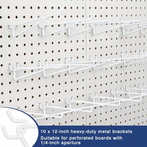 Shimeyao 10 Pcs 12 Inch Pegboard Shelf Brackets, White by Shimeyao - Used condition - Image 5