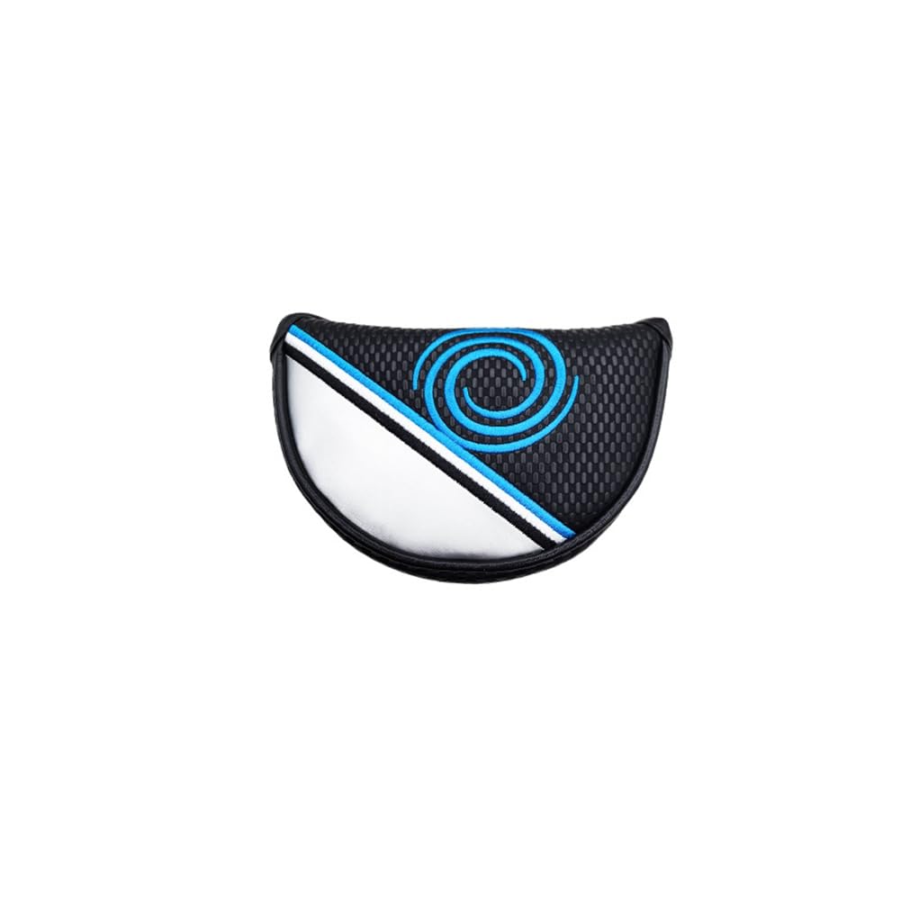 Waltonalice Golf Putter Cover Headcovers Golf Putter Headcover Mallet Putter Golf Headcover Magnetic Closure Accessories for Golf Activity Small Half Round Club Head (Blue Striped)