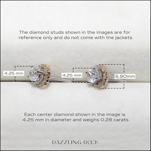 Dazzlingrock Collection 0.18 Cttw Round White Diamond Halo Removable Earring Jackets for Women in 10K Solid Gold2