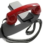 Opis Technology 60s Micro USB-C Edition: Retro Telephone Handset for Mobile Phones & Smartphones, Corded Phone Receiver with 3.5 mm Plug & USB-C for Android, Tablets & Computers (Red)