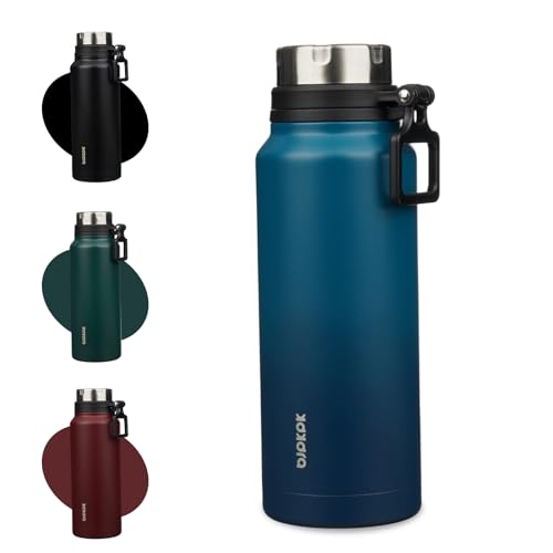 Image of BJPKPK 40oz Large Insulated Water Bottle with Handle, Stainless Steel | Leak-Proof BPA-Free Large Water Bottle, Stainless Steel Vacuum Insulated Bottle for Gym, Work, Outdoor & Everyday Use