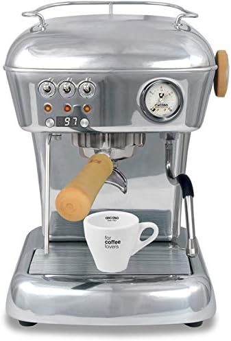 Ascaso Dream Up V3 Polished Aluminum PID Wood Handle Semi-Automatic 110 volt Espresso Machine - w/Ascaso Cup & Saucer