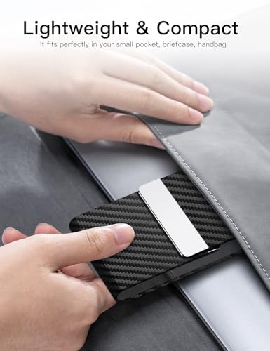 Image of Padike Professional Business Card Holder PU Leather Business Card Case Name Card Holder Slim Metal Pocket Card Holder with Magnetic Shut (Black-1)