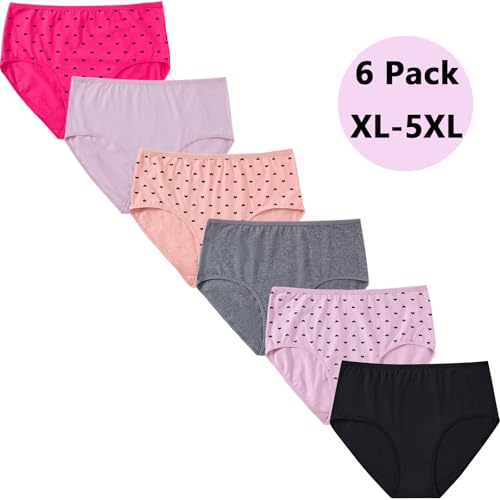 Women's Cotton Plus Size Underwear Ladies Panties Briefs XL-5XL 6 Pack Ladies Underwear2