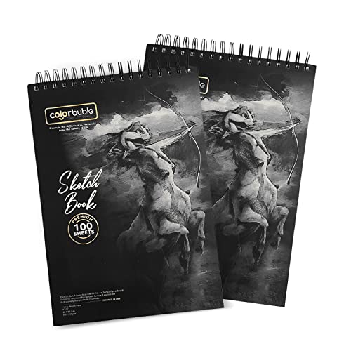 Sketch Book 9âx 12â, Premium Drawing Paper ,100 Sheets of Top Spiral Bound Drawing Pad for Adults and Kids, 2 Packs (68LB/100GSM)â¦