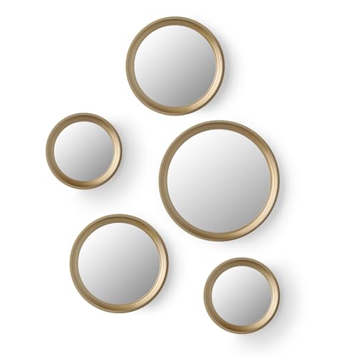 Torre & Tagus 7-11" Brushed Gold Wall Mirrors Set of