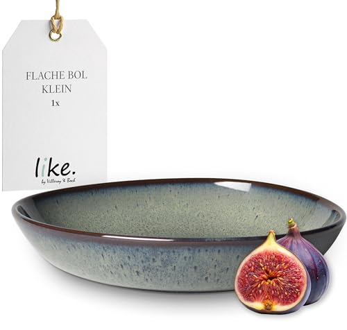 Villeroy & Boch like. by Lave Gris Pastaschale 22 cm Grau, Spülmaschinenfest, Mikrowellensicher, Tiefer Teller, Teller für Suppen oder Pasta, Schüssel, Schüssel Keramik, Schale, Geschirr, Steingut