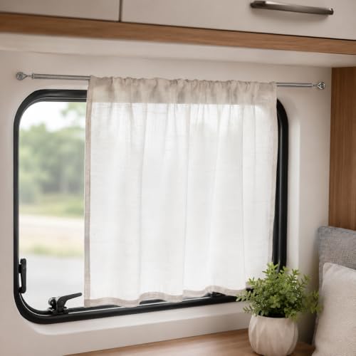 Image of Livshine Spring Curtain Wire 5 Meter with 15 Screw Eye Hooks, Flexible Metal Curtain Hanging Wire Kit for Windows, Cafe Curtains, Photo Display, String Lights and Decor