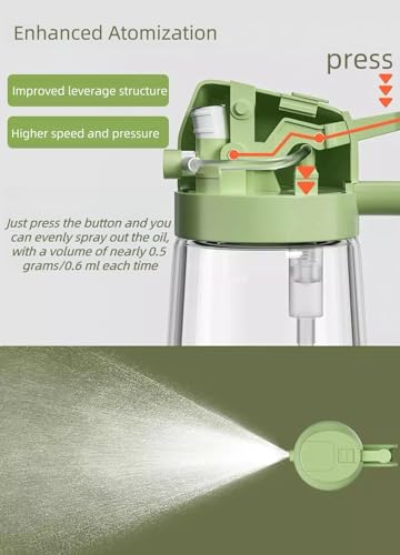 Kitchen Cooking Olive Oil Spray Bottle, 2-in-1 Oil Dispenser pour oil and Spritzer, 16.5 oz/470 ml Glass Oil Sprayer Food-grade Oil Mister, Air Fryer, Salad, Baking, Roasting、BBQ - Image 6