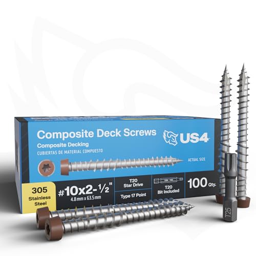 #10 x 2 1/2 pulg Tornillos Acero Inoxidable US4 miniatura 1