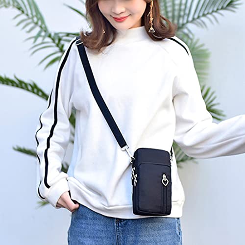 [AVILMORE] スマホポーチ スマホショルダー スマホショルダーバッグ レディース ミニバッグ 斜め掛け 肩掛け スマホバッグ ミニポーチ (ブラック)