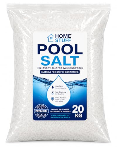 Home Stuff Pool Salt High Purity Fast Dissolving Swimming Pool Salt for Salt Chlorinator Systems (20kg)