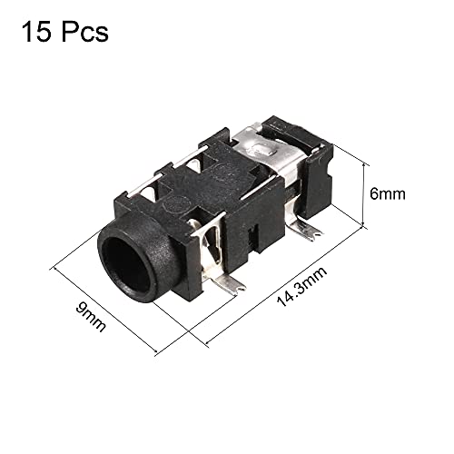 uxcell conector de audio 3.5 mm hembra PCB 5 pines pack 15 miniatura 2