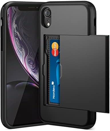 ACOCOBUY For IPhone 11 Case With Card Holder Sliding Cover Hidden Pocket IDs Credit Cards Slot Heavy Duty Shockproof Protective Dual Layer Wallet