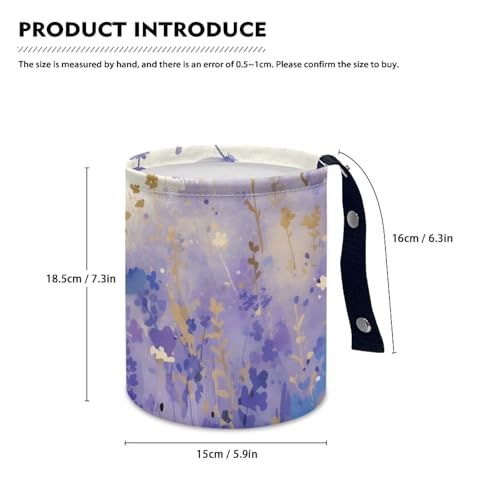 Image of Purple Dragonfly Mini Car Trash Bin Car Garbage Can Car Storage Bag Waterproof Multipurpose Car Organizer Car Accessories for Women Interior