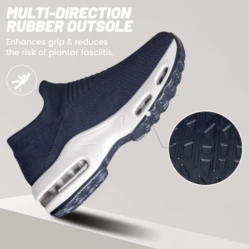 Image of YHOON Women's Walking Shoes Slip-On - Comfortable Work Shoes for Standing All Day, Breathable Air Cushion Nursing Sneakers