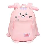 Reqinqin Toddler Backpack for Girls Cute Pink 3D Cartoon Rabbit Ears Bounce Girl Kids Backpack for R
