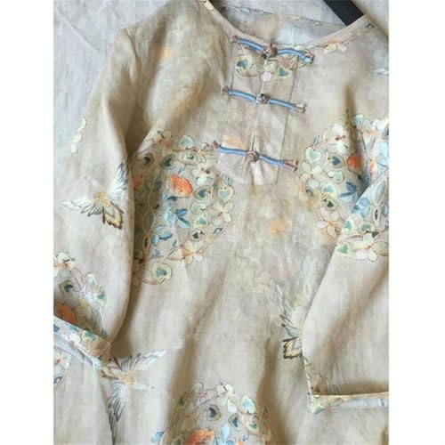 Style traditionnel vintage Hanfu en coton-lin noble de qualité - 3