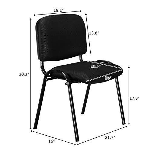 Image of VINGLI Black Mesh Chairs - 10-Pack Stackable Armless Chairs for Office, Church, Conference & Meeting Rooms
