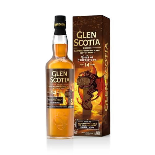 Glen Scotia Whisky: Icons of Campbeltown Release No.2 | 70cl (56.8% ABV) | 14-Year-old Single Malt Whisky | Maritime Salinity and Smoky Peat Beautifully Balanced by Candied Red Fruits