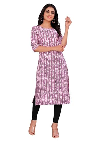 Image of Dream Beauty Fashion Women's Polyester Round Neck 3 /4 Sleeve Casual Straight Kurti (Kurti-Parent-1)