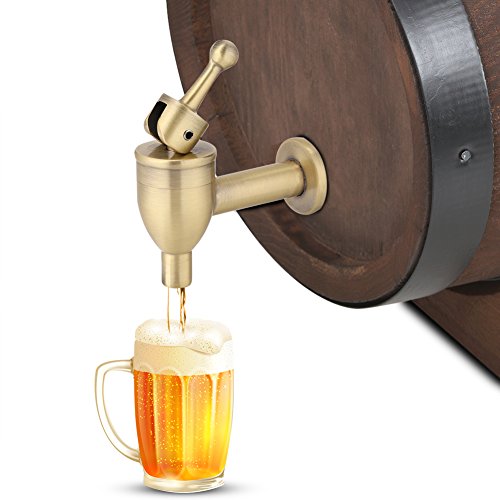 Grifo de Cobre Dispensador de Barril de Vino Dispensador de Agua 1,2/1,8 Cm Grifo de Repuesto para Vino Cerveza Barril Bebida Dispensador de Bebidas Grifo de Repuesto (Bronce 18mm)