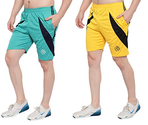 Image of DIA A DIA Men's Polycotton Running Sports Gym Shorts Pack of 2