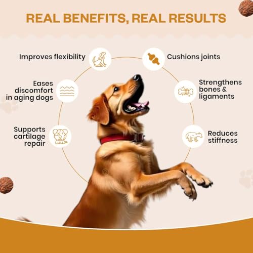 Image of Hip & Joint Soft Chews Supplement for Dogs | Glucosamine, Chondroitin, MSM| for Mobility & Flexibility | Chicken Flavor | 30 Soft Chews