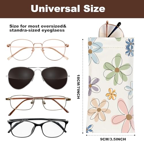 Image of Anikathy 2Pcs Sunglass Eyeglass Glasses Case Soft PU Leather with Cleaning Cloth Portable Glasses Pouch Bag for Men Women