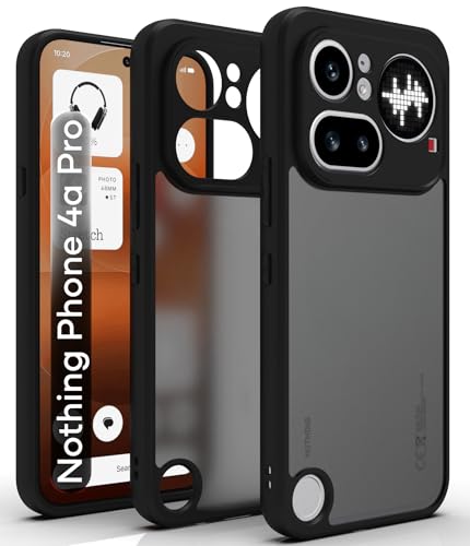 Image of RIGGEAR Shockproof Sleek Hybrid Armor Back Cover Case for Nothing Phone 4a Pro 5G (Smoke Black Matte PC + Black TPU Bumper)