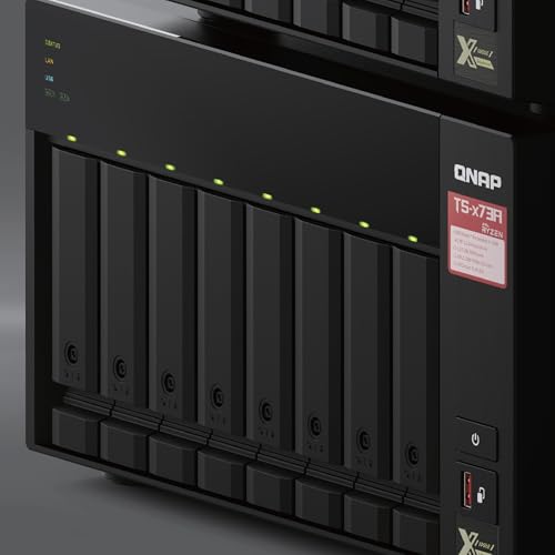 Image of QNAP TS-873A-8G 8 Bay High-Performance NAS with 2 x 2.5GbE Ports and PCIe Slots (Black, Metal, Rack Mount, CPU Compatible)