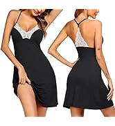 Ekouaer Nachthemd Damen Sexy Negligee Unterkleid sexy Bodydoll Dessous Nachtkleider V Ausschnitt ...