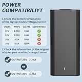 LTBSTOYE New Slim 65W Laptop Charger USB C Compatible with Dell Latitude 5420 5520 7480 7490 7420 Chromebook 3100 Dell XPS 13 9360 XPS15 9550 9560 DA65NM190 LA65NM190 Type C UK AC Adapter Power Cord - Image 5