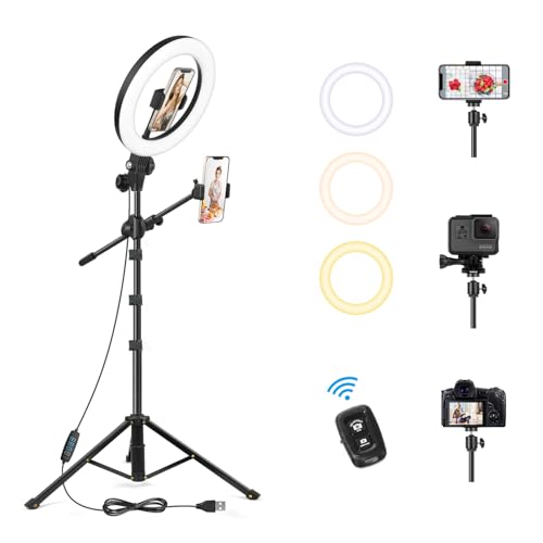 Support de téléphone avec anneau lumineux LUXSURE anti-ombre visage
