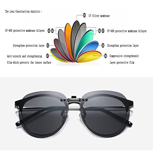 Clip On Sunglasses Polarized Over Prescription Glasses Unisex Rimless Non-Flip Up4