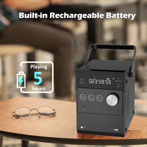 Image of LONPOO Portable CD Player Boombox 20W Stereo System with Remote Control