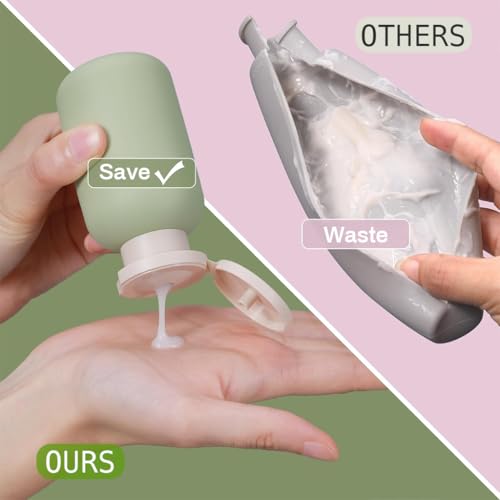 Image of MAYCREATE 100ml Travel Bottle Kit for Toiletries, 3Pcs Travel Toiletry Bottles Kit Accessories, Soft PE Leakproof Empty Squeeze Dispenser Bottle for Shampoo, Body Lotion, With Storage Pouch
