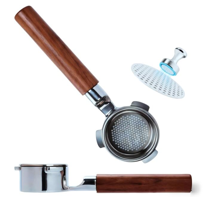 54mm bottomless portafilter Lay Flat for Breville Barista Express(BES870) Pro Touch Bambino Infuser Duo Temp Espresso Accessories Flat for Easy Tamping