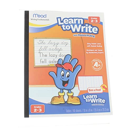 Mead See & Feel Learn to Write Tablet with Raised Ruling, Grades 2-3, 8