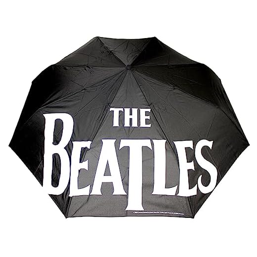 Beatles (The) - Drop T Logo Black (Ombrello Retrattile) Rock Merchandising