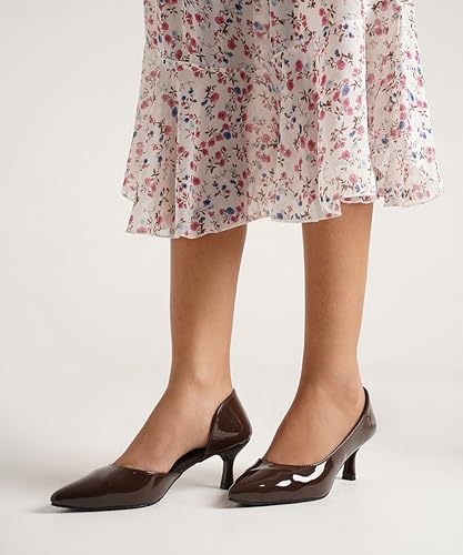 Image of JM LOOKS Women's Pointed Toe Kitten Heel Pumps Elegant Slip-On Dress Shoes for Wedding Party & Office