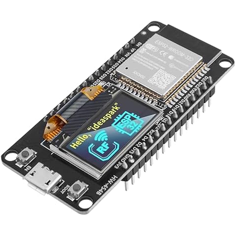 ESP32 Development Board WiFi & Bluetooth Dual Cores Wireless Module CH340 Driver Support Integrated PCB Antenna with 0.96" OLED Display for Arduino/Micropython, Micro USB Interface, 34GPIOs Cover