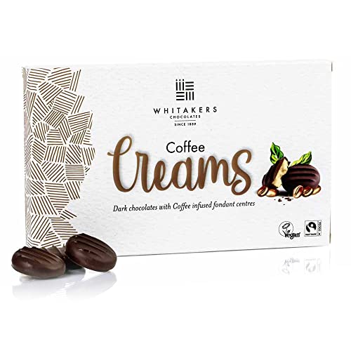 Whitakers Dark Chocolate Coffee Creams 150g | 15 Luxury Chocolates | Coffee Fondant Centres | Vegan & Gluten Free | Fairtrade Cocoa | Gift Box | Recyclable Packaging