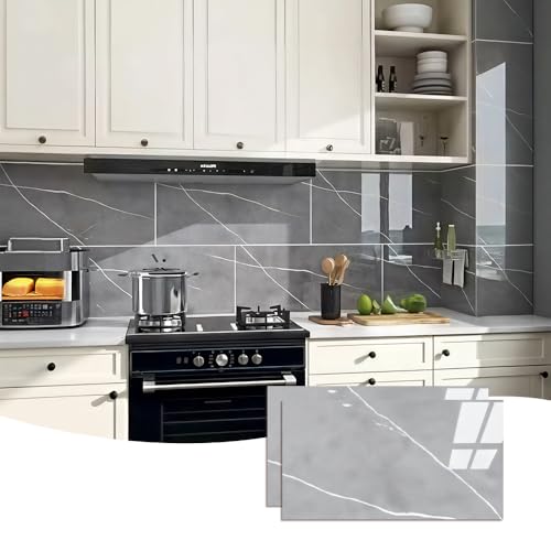 キッチンパネル タイルシール 大理石調【60×30cm 150枚セット】剥がせる 防水 防カビ 壁紙シール 貼るだけ DIY用 耐熱/防油/防潮 接着剤付き 簡単貼付 補修用 汚れ防止 キッチン・浴室・洗面所対応 北欧風