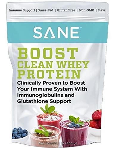 SANEClean Whey Protein Powder Grass Fed Whey Protein Isolate Plain Unflavored 100% Pure Hormone-Free Non-GMO