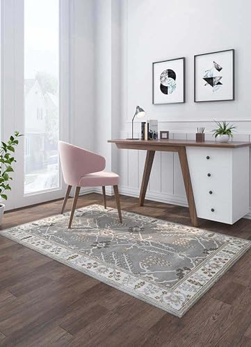Image of 4x6 Ft Wool Tufted Rug - Compact Handcrafted Carpet for Small Living Rooms, Bedrooms & Study Areas