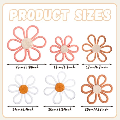 Barydat 6 Pcs Daisy Nursery Decor Retro Flower Pink, Brown, White by Barydat - Used condition - Image 2