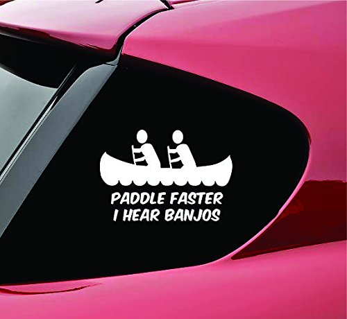 Slap-Art Paddle Faster I Hear Banjos Vinyl Decal Sticker